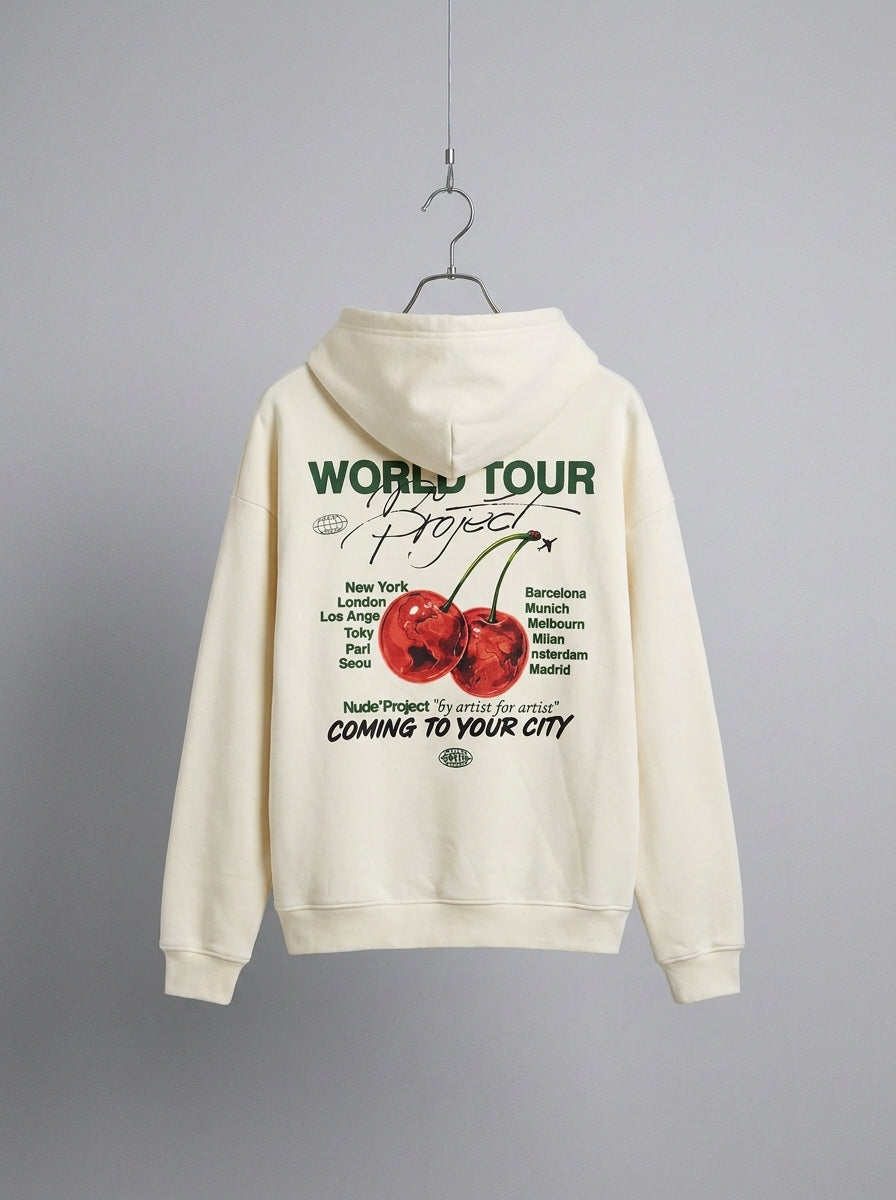 ORVIX World Tour Graphic Hoodie – Cream