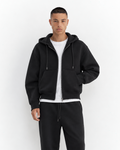 Essential Black Zip-Up Tracksuit Set
